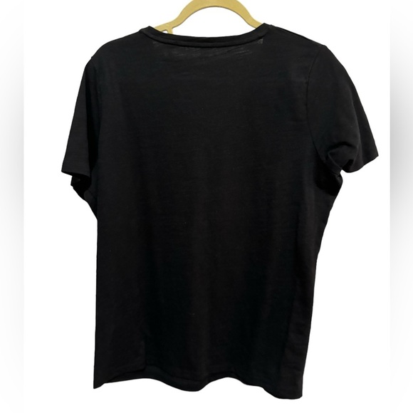 Talbots - Black Vneck Classic Tee - Size X  (Reg size XL) - Picture 2 of 3